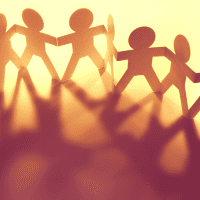 Connected people representing social insurance safety net programs