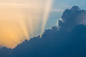 Clouds with sunset representing climate future