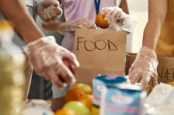 Food bank volunteers