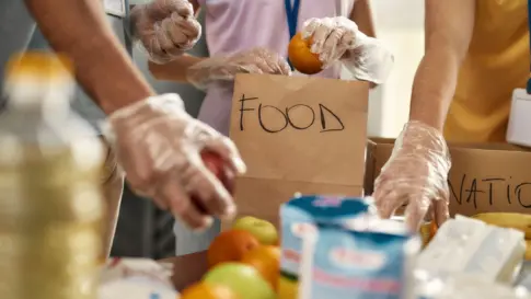 Food bank volunteers