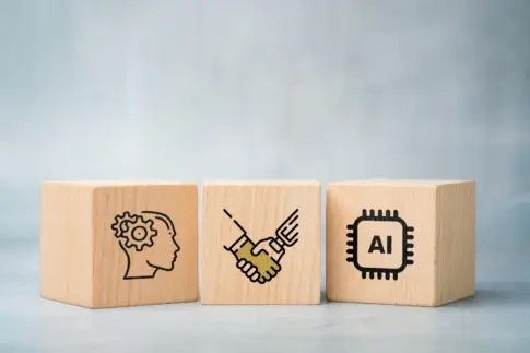 Blocks representing human-AI collaboration