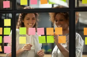 Two business professionals working