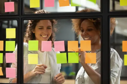 Two business professionals working