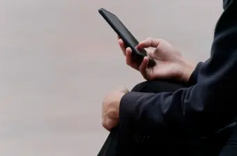 Person holding smartphone