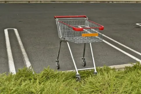 Shopping cart on curb