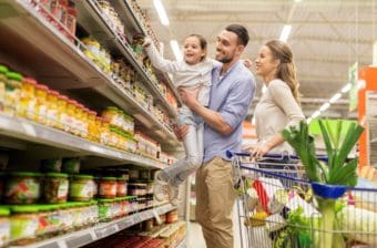 A family grocery shops