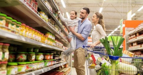 A family grocery shops