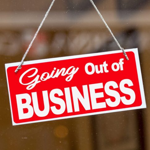 A sign saying "Going out of business"