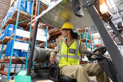 A woman in a factory