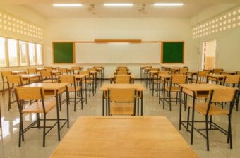 A school classroom without students Declining school enrollment since the pandemic