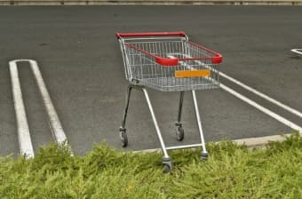 Shopping cart on curb